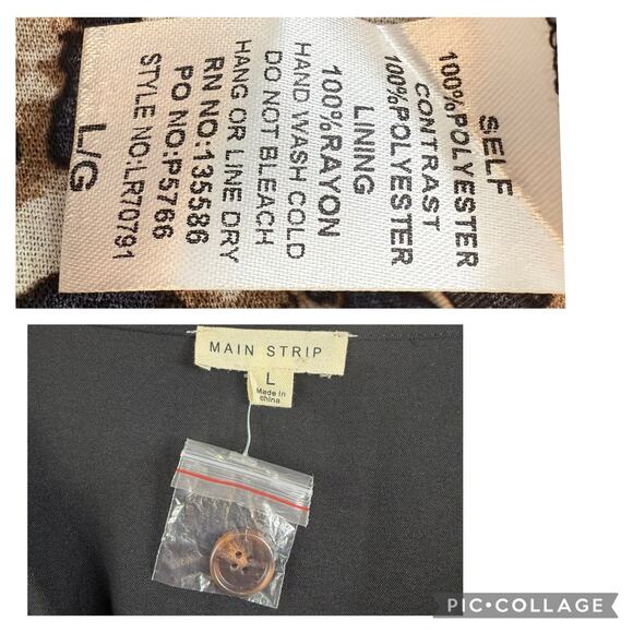 Main Strip NWOT Mini Dress Large Long Sleeved Leopard Print Ruffle Skirt Animal - Picture 11 of 14